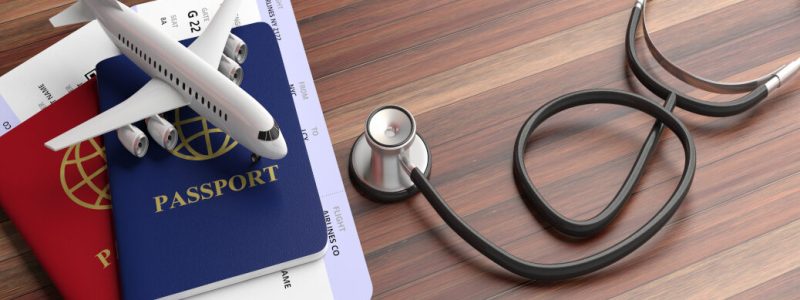 Air,Travelling,For,Health,Concept.,Blue,And,Red,Passports,And Air,Travelling,For,Health,Concept.,Blue,And,Red,Passports,And